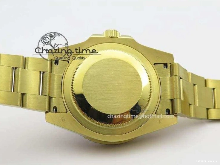 0414 GMT-Master II 116759 YG Bp-Maker Blue Ruby Crystal Bezel Black Dial On YG Bracelet A NewStyle 3775